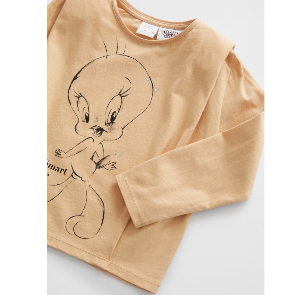 Zara Looney Tunes Shoulder Pad Top